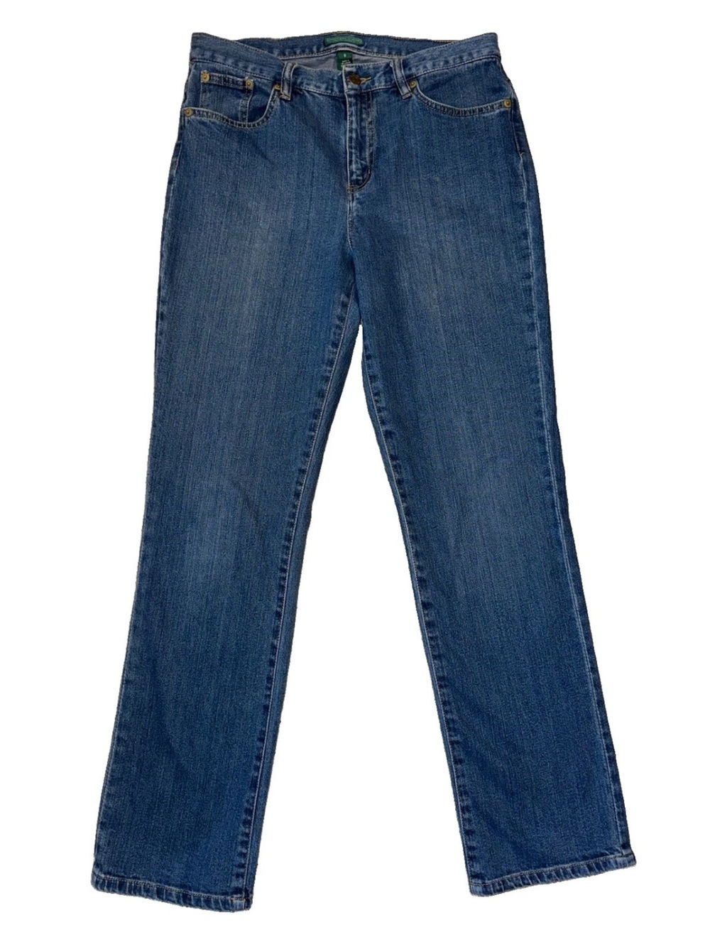 Ralph Lauren Women's Straight Leg Jeans in Dark Blue Wash